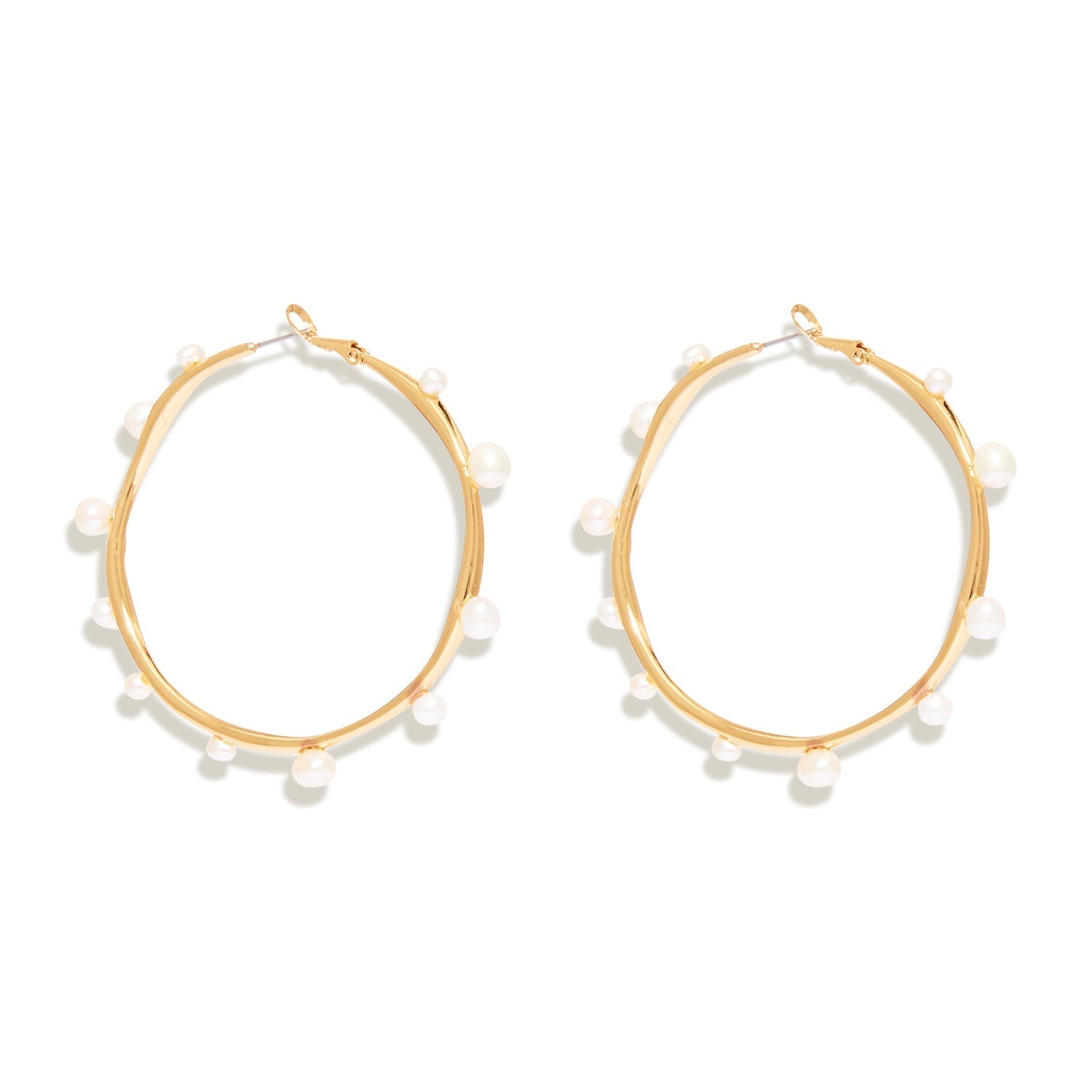 MIGNONNE GAVIGAN Isla Pearl Hoop Earrings White Gold