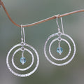 Sterling Silver Dangle Earrings - Blue Halo