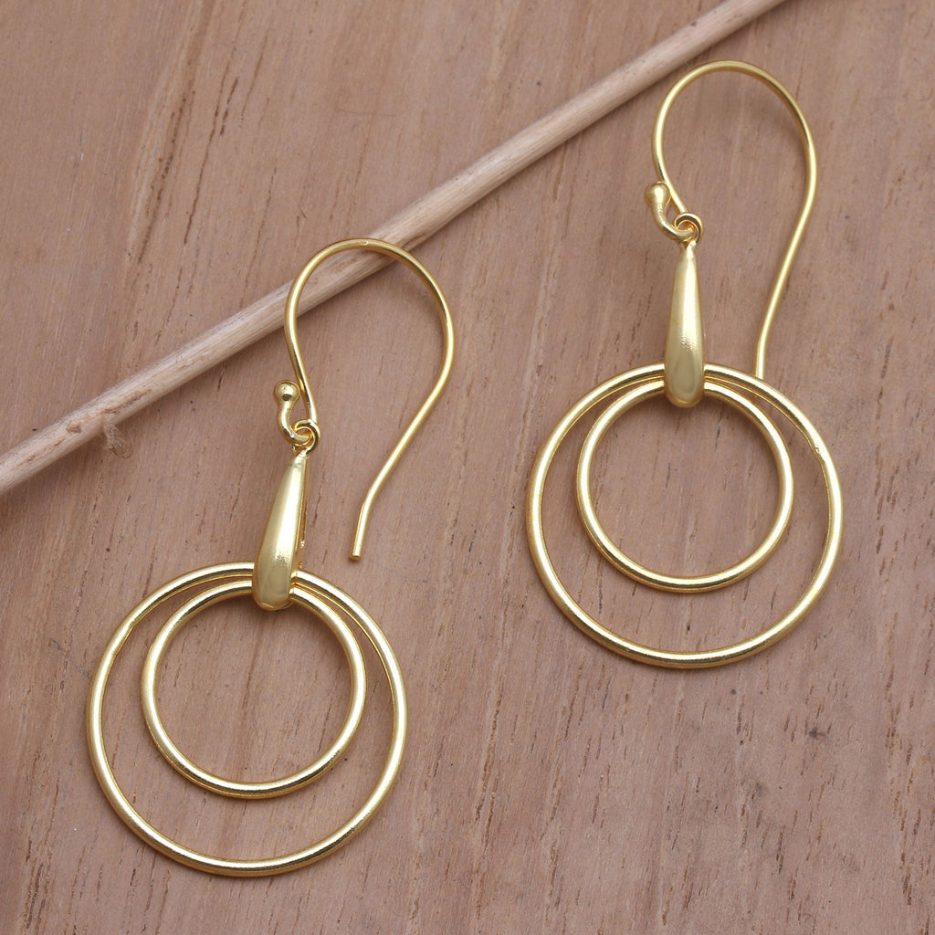 18k Gold-Plated Earrings from Bali - Beauty in the Round