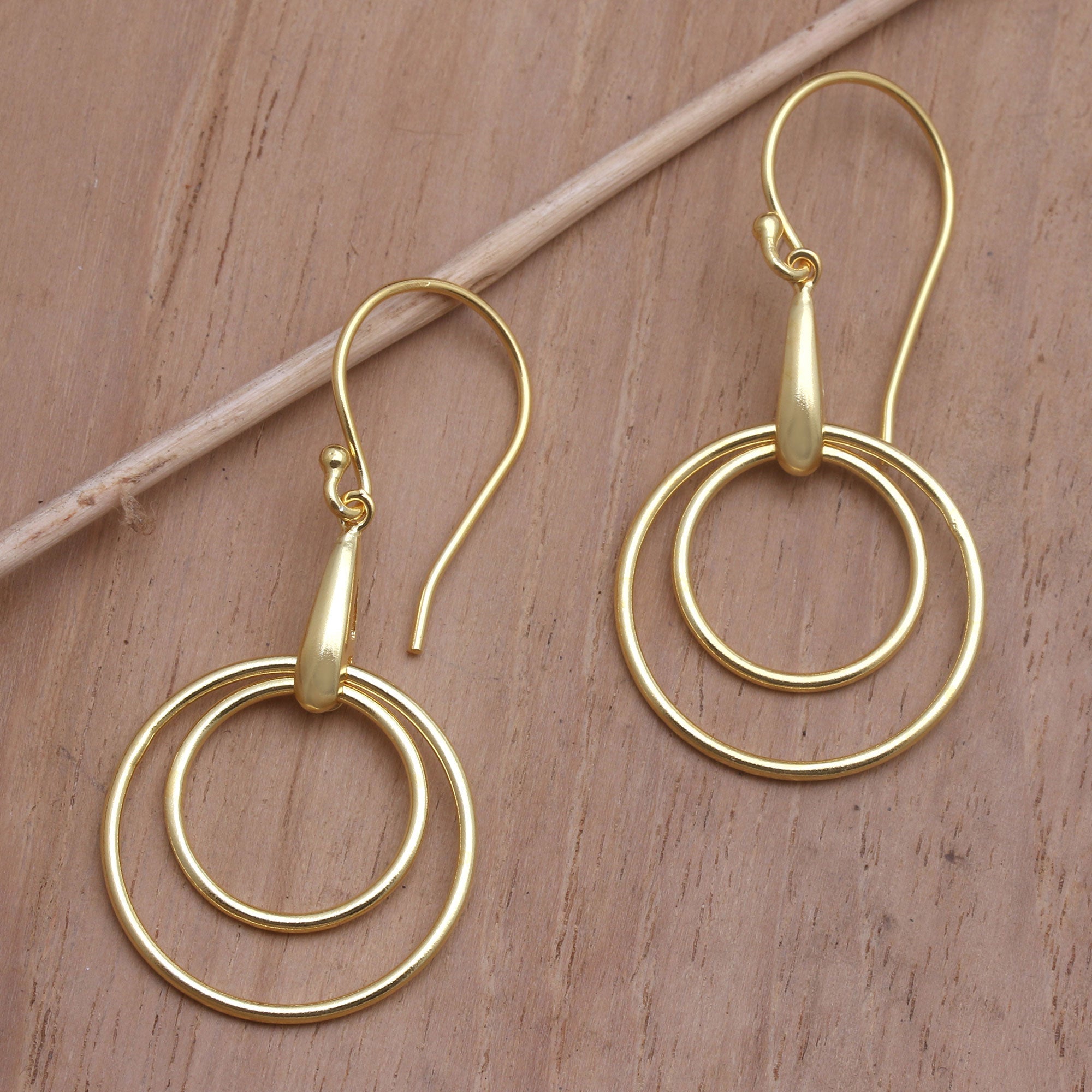 18k Gold-Plated Earrings from Bali - Beauty in the Round