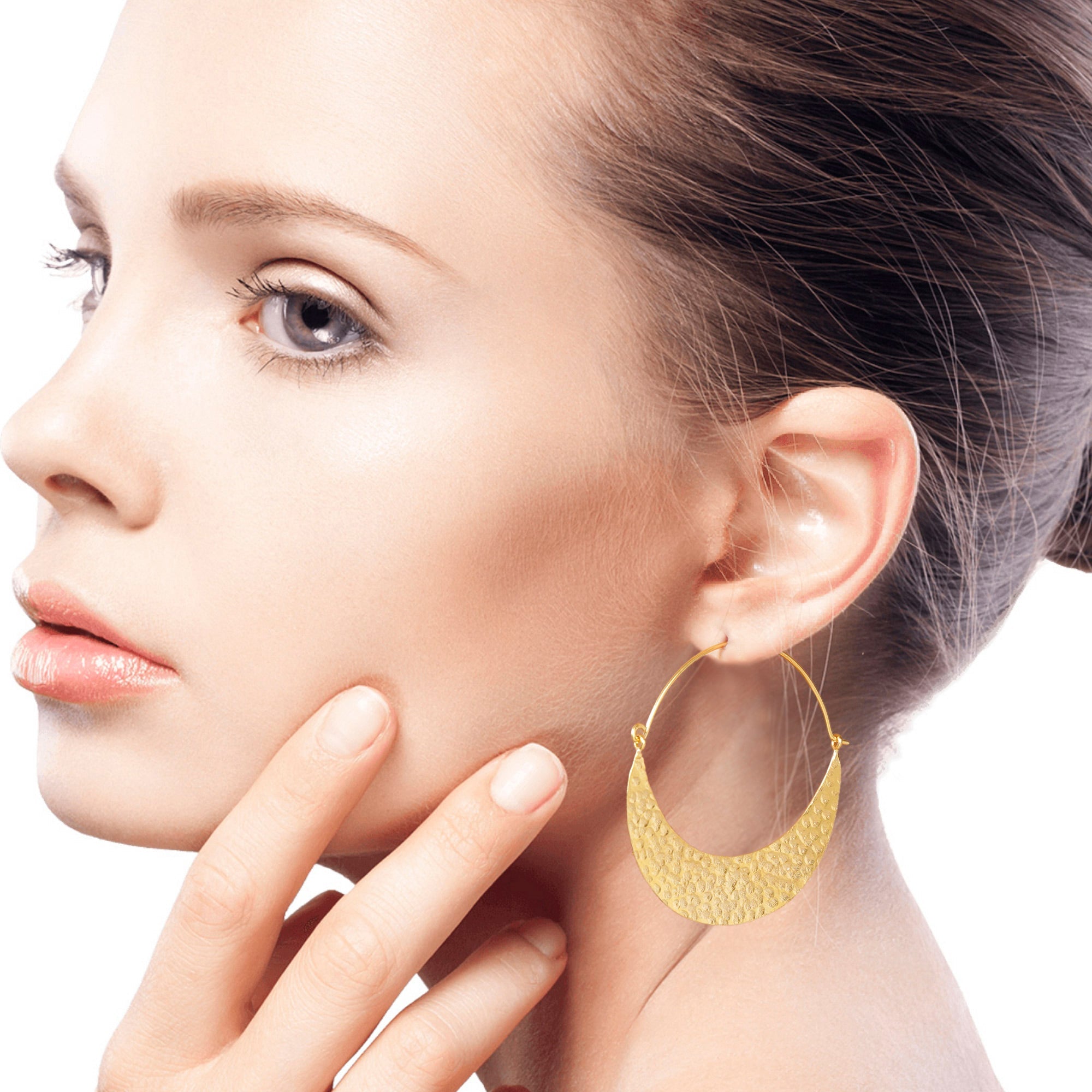 Hand Crafted Gold-Plated Hoop Earrings from Indonesia - In the Same Canoe